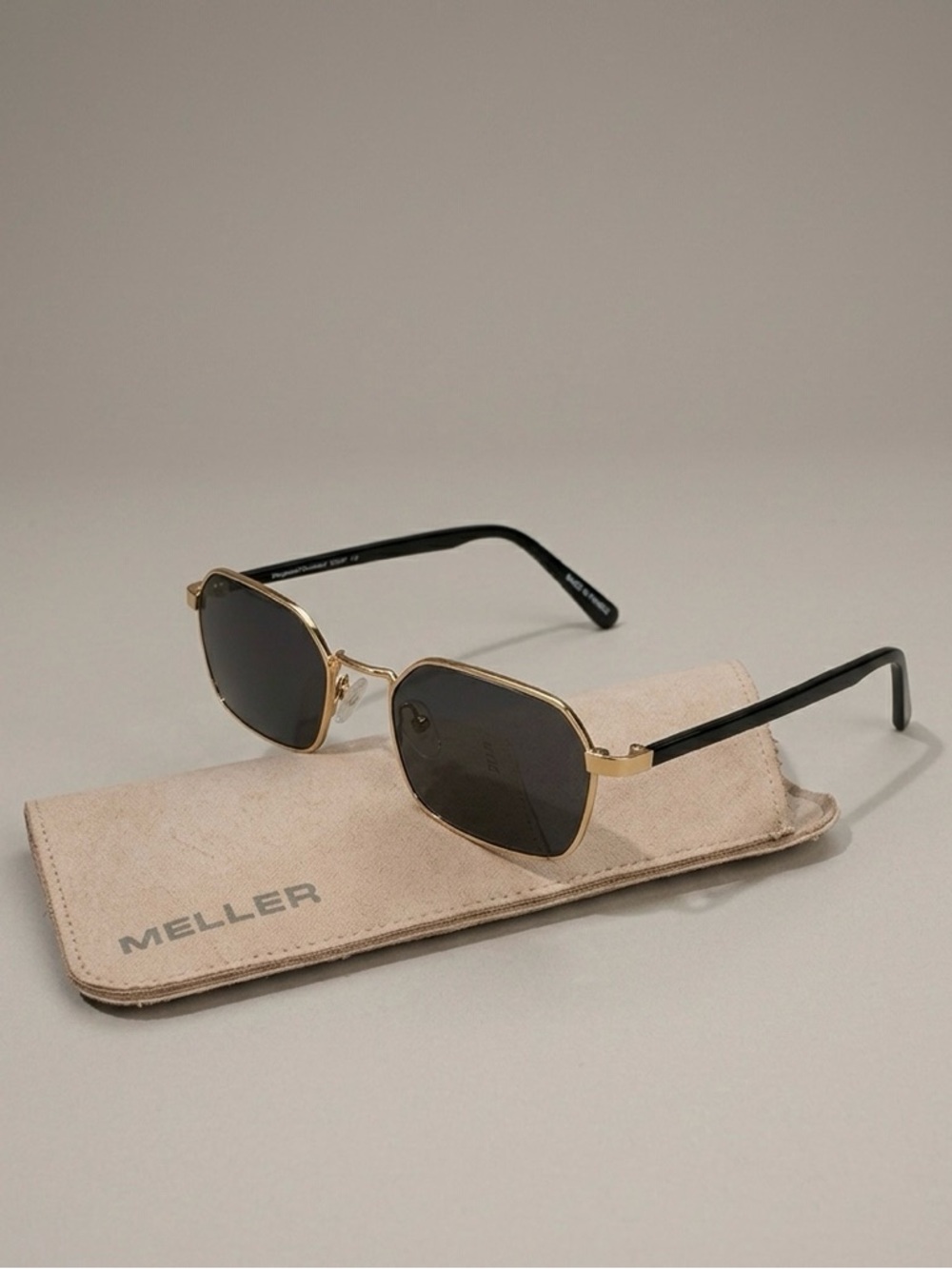 Meller Gold & Black Women's Sunglasses with Dark Lenses